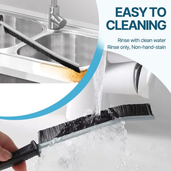 Crevice Cleaning Brush, Bathroom Tile Groove Gap Cleaning Brush,Premium Crevice Cleaning Tool Aluminum Support with 15° Angle Magic Brush, Thin Cleaning...